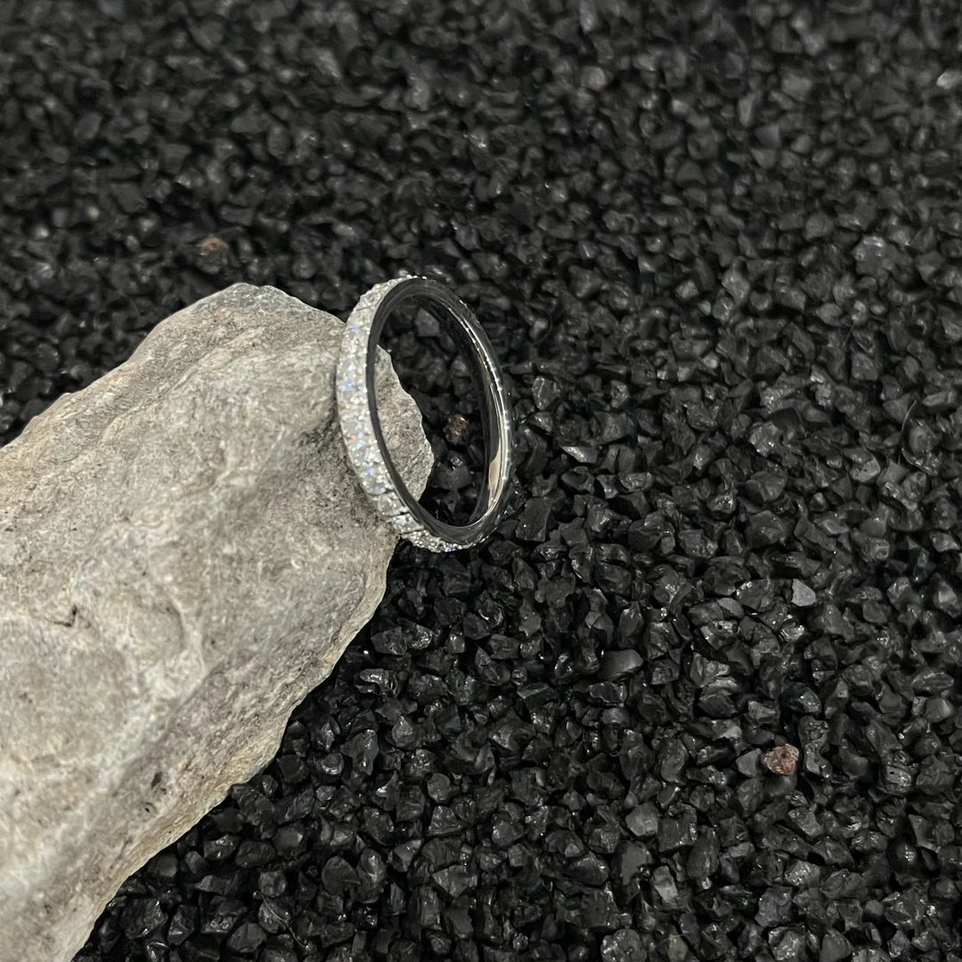 钛钢合成锆石戒指 YD-1451-钛钢素款戒指