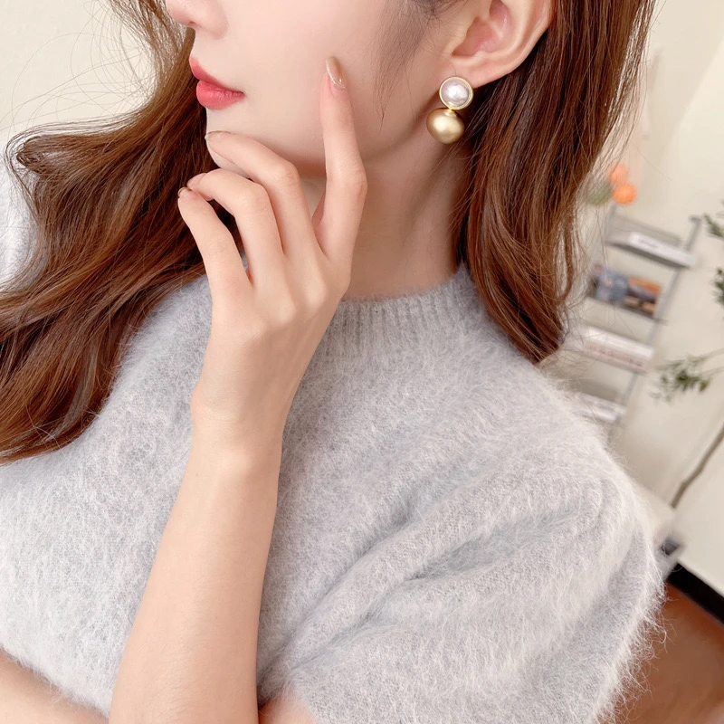 铜合金仿珍珠耳饰 YD-1377-珠珠优雅气质百搭流苏耳环