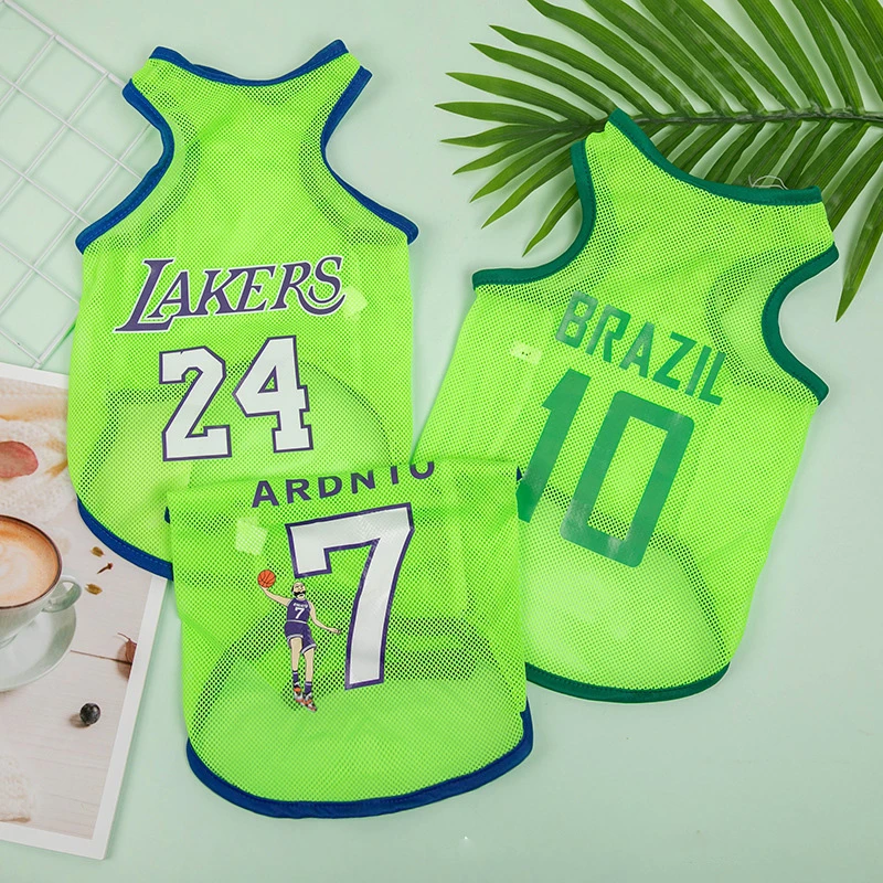 宠物衣服夏季博美泰迪猫咪狗狗网眼薄背心球衣透气轻薄防晒防掉毛