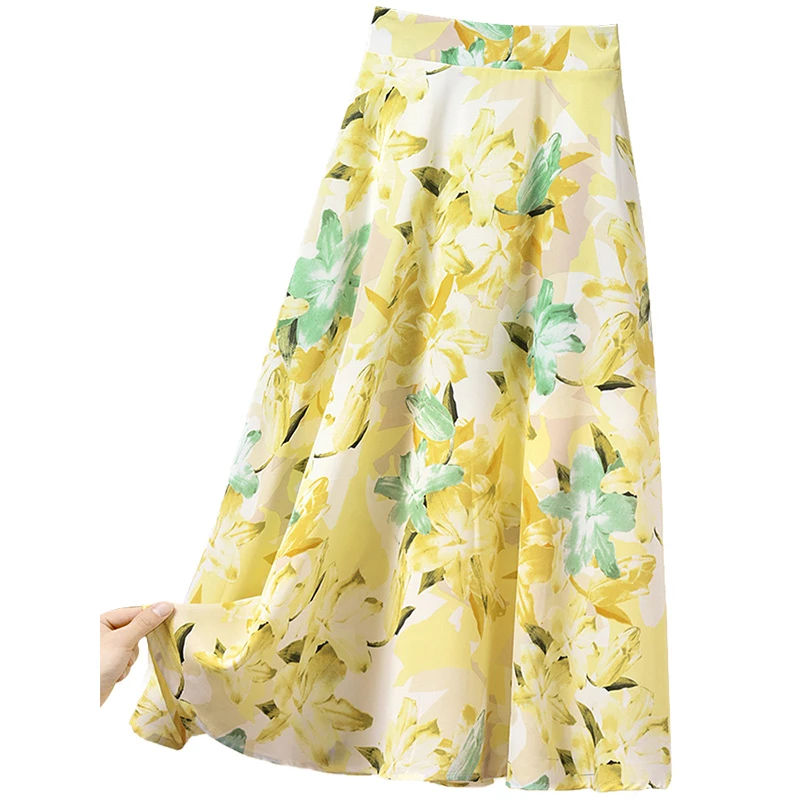 【品牌奥莱】欧若风丝柏舍春夏小清新高腰休闲碎花半身裙S32S0018B