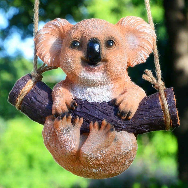 荡秋千考拉挂饰花园庭院阳台装饰品园艺景观雕塑小品树脂工艺品