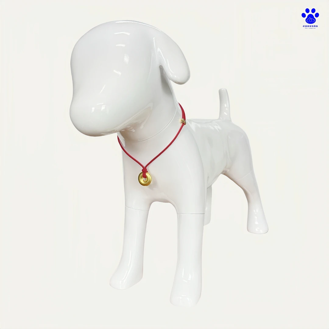 宠物饰品狗狗平安扣装饰品简约大气磨砂金色平安扣气质非凡