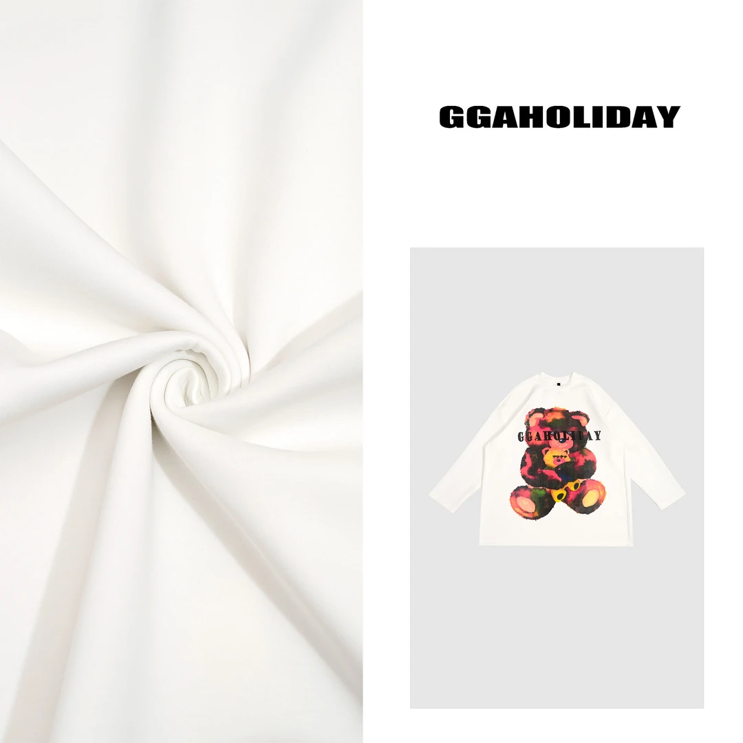 GG高级时尚休闲百搭宽松潮流轻奢5D印花“彩色熊”长袖T恤-151041