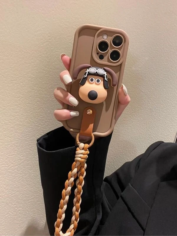 卡通帕恰狗支架iPhone15promax苹果13手机壳12软壳11手绳14全包xs