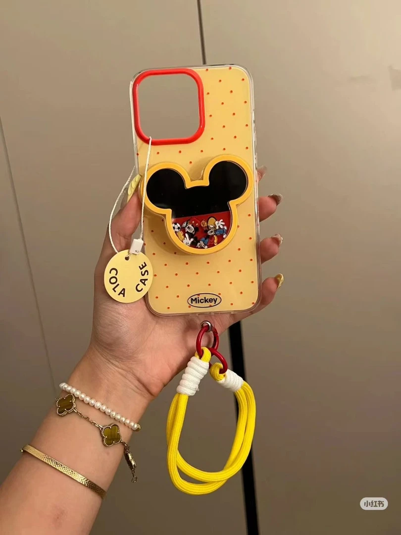 日韩趣味动漫卡通米奇支架适用iPhone15promax苹果14手机壳13女12