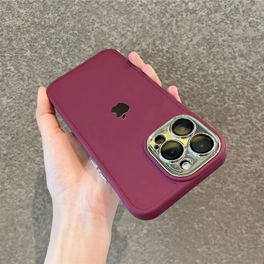 新款自带镜头膜梅子色苹果14promax全包iPhone13防摔12女11软plus