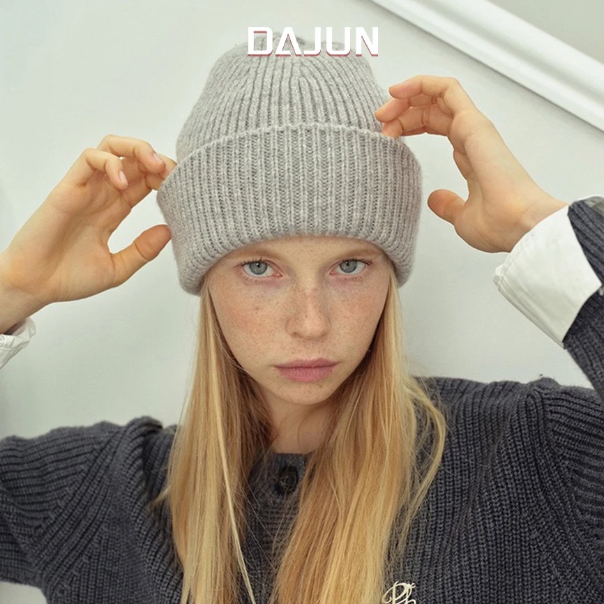DAJUN 百分百羊毛针织基础毛线帽
