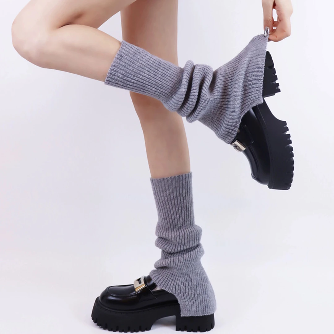 DAJUN Y2K开口梯形针织袜套堆堆袜辣妹亚文化腿套