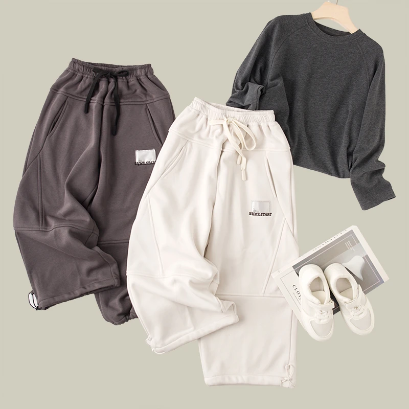 卫裤吴小越W743男童加绒裤子冬款儿童长裤男孩卫裤休闲灰色运动裤