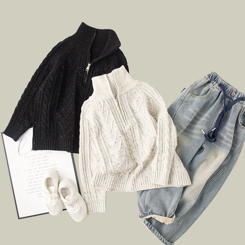 吴小越w881儿童毛衣开衫百搭神器洋气秋冬新款男童原宿风文艺范保