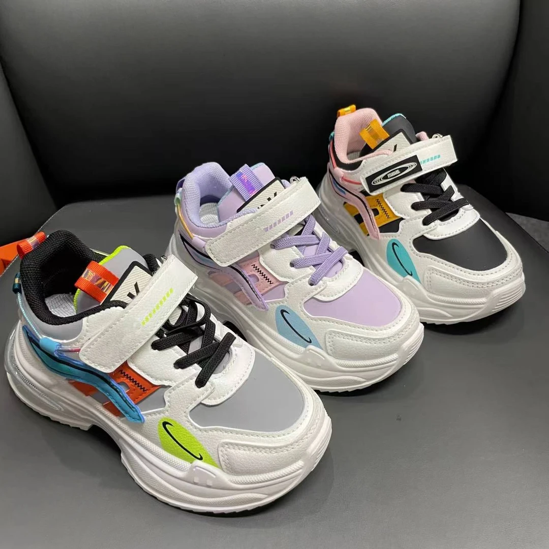 【950】2024年秋冬季新款儿童皮面运动老爹鞋秋款洋气休闲鞋