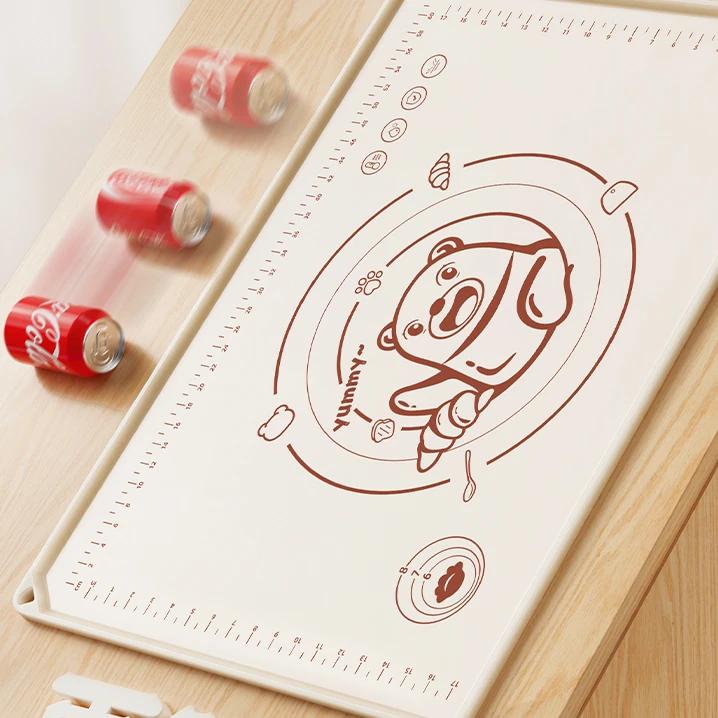 爆款揉面垫熊硅胶揉面垫大不粘食品级加厚擀面案板面送擀面杖