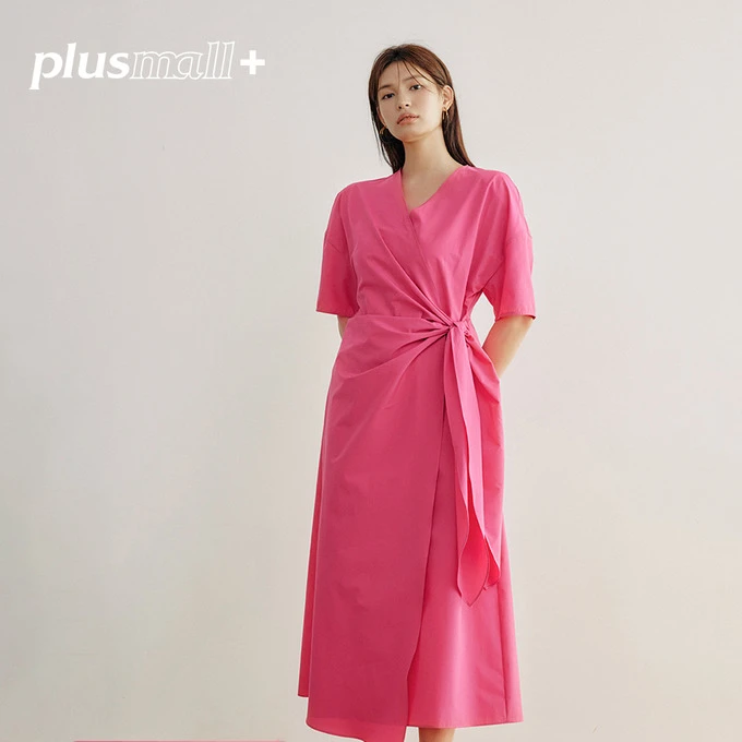 PLUSMALL 微甜朗姆 夏季新款优雅法式一片式收腰连衣裙PM2406085