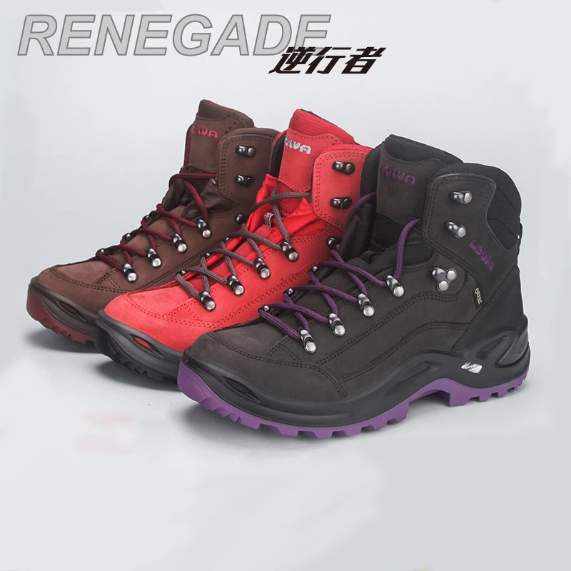 德国 LOWA 逆行者GTX女款中帮防水防滑户外头层牛皮徒步登山鞋