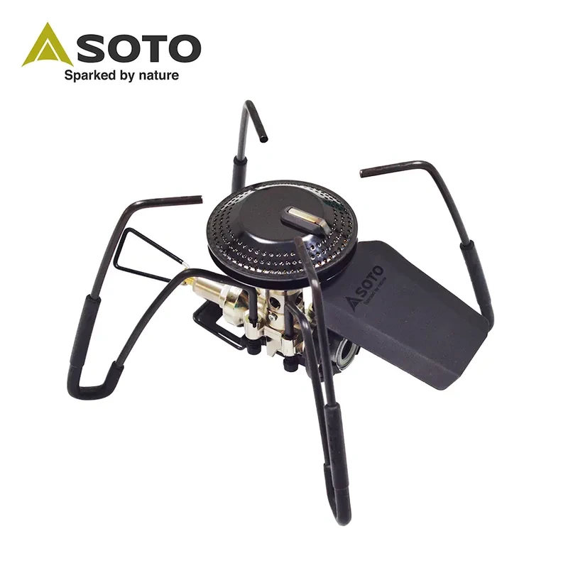 日本进口新款SOTO340黑色蜘蛛炉户外露营便携稳压野餐炉具炊具