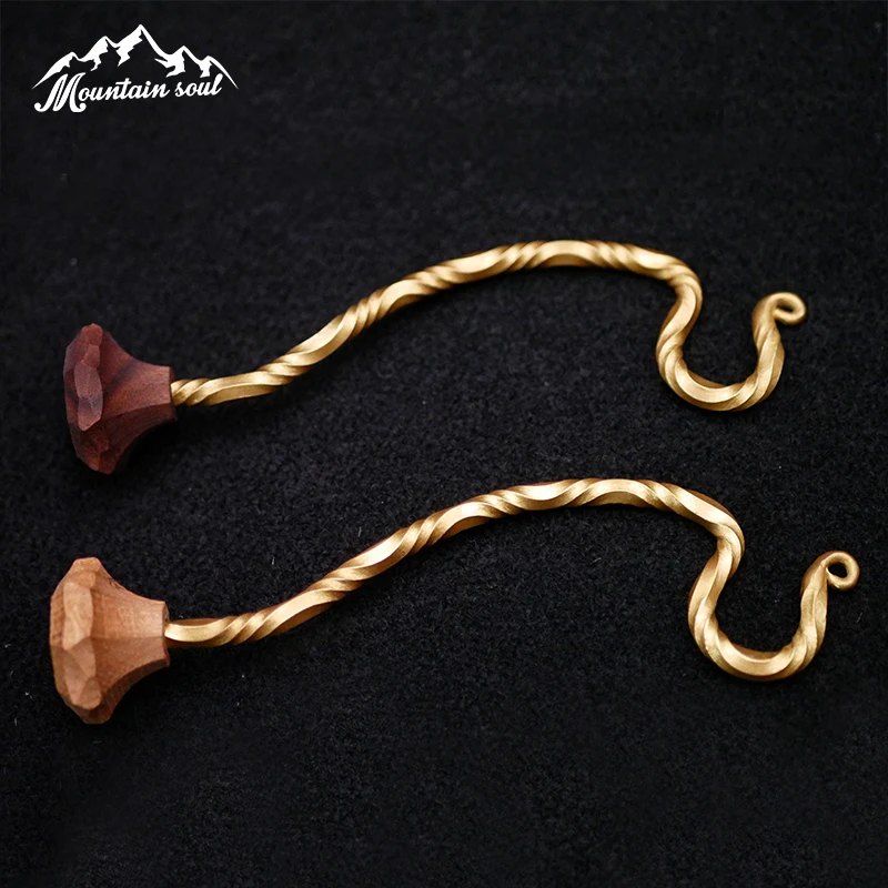 山魂Mountain soul户外露营厨房汽车黄铜扭纹磁吸强磁挂钩不伤漆