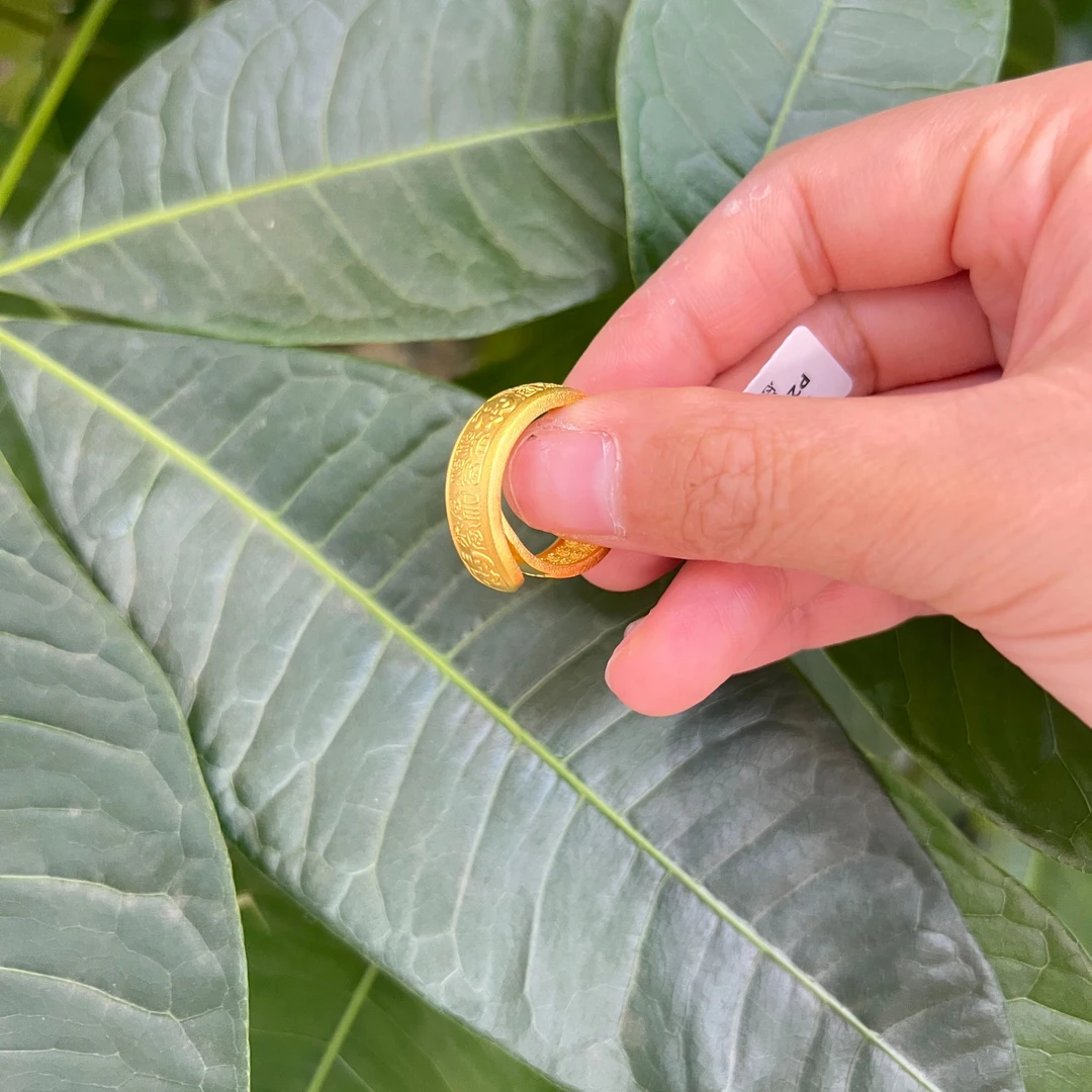 足银戒指 银铸厚金窄版百福戒指时尚古典传承经典男款式送礼饰品