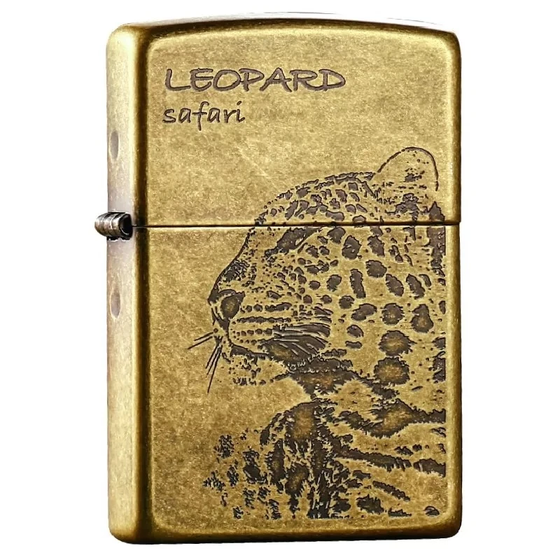 ZIPPO/之宝【美洲豹】古铜古银韩版在册双面雕刻防风打火机TCJ1