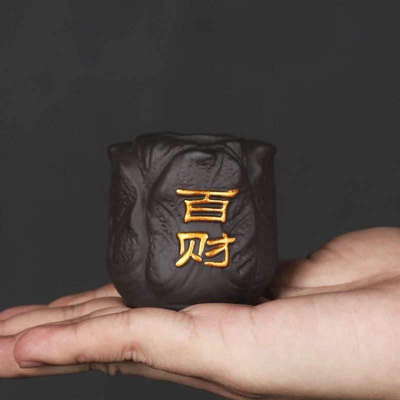 指尖小茶宠紫砂紫创意泥彩绘花瓶迷你禅意小号摆设五福花器摆件