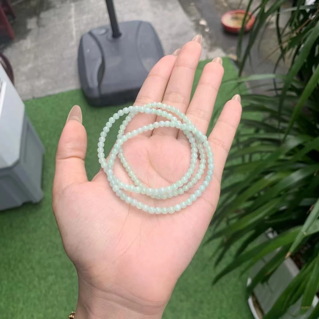 翡翠手链（120斤内可佩戴 纯色发货）每颗卡3.5mm 女款时尚新中式