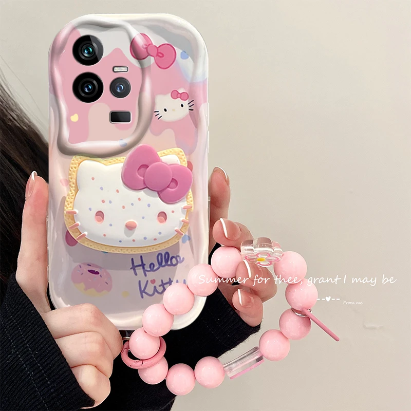vivoiQOO11手机壳Kitty猫卡通可爱V2243A防摔硅胶全包挂链粉女款