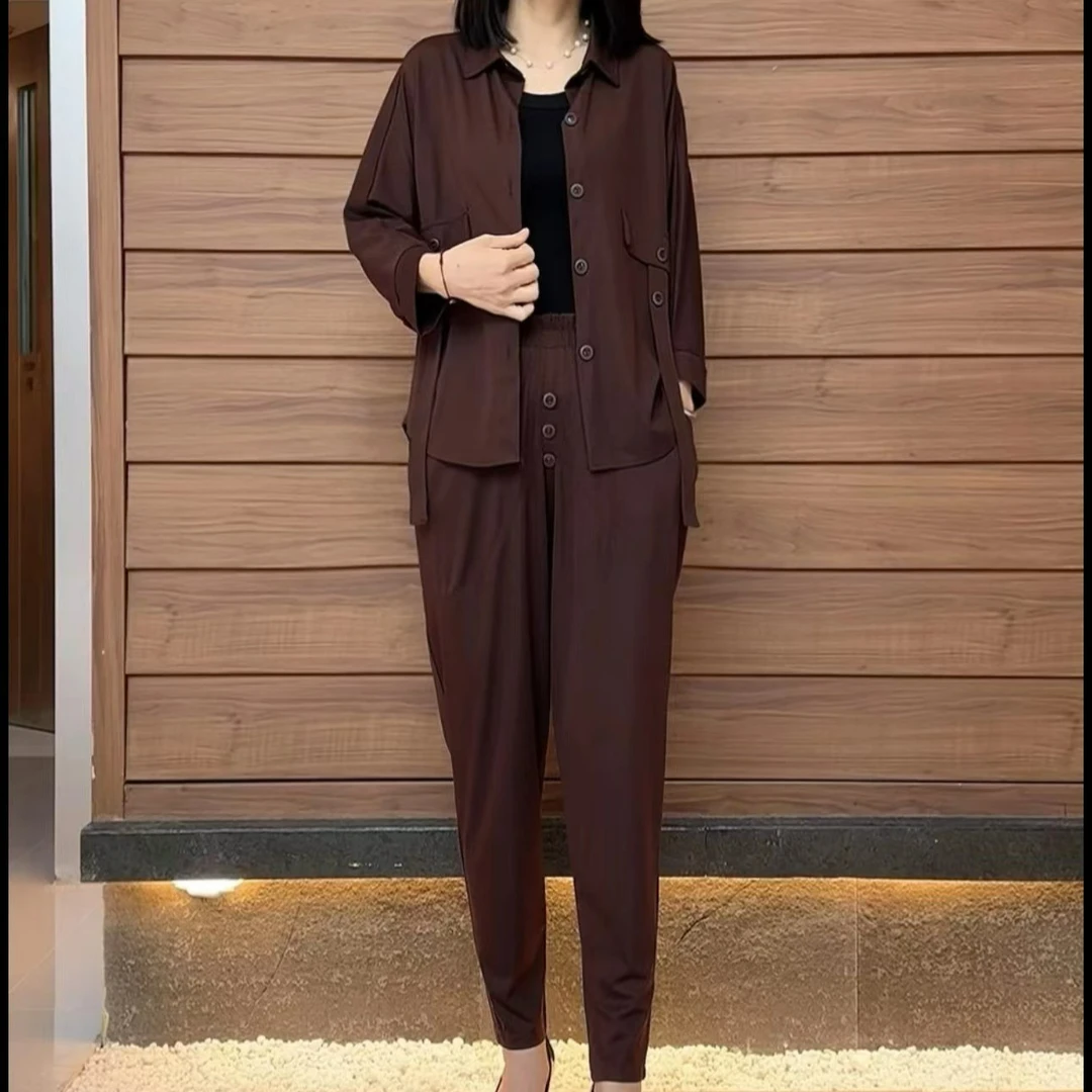 902夏新款时尚蝙蝠袖休闲套装