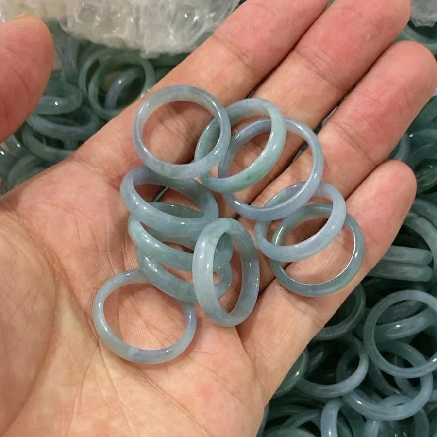 李书锦保真天然翡翠 蓝水戒圈A6A 多样性发货