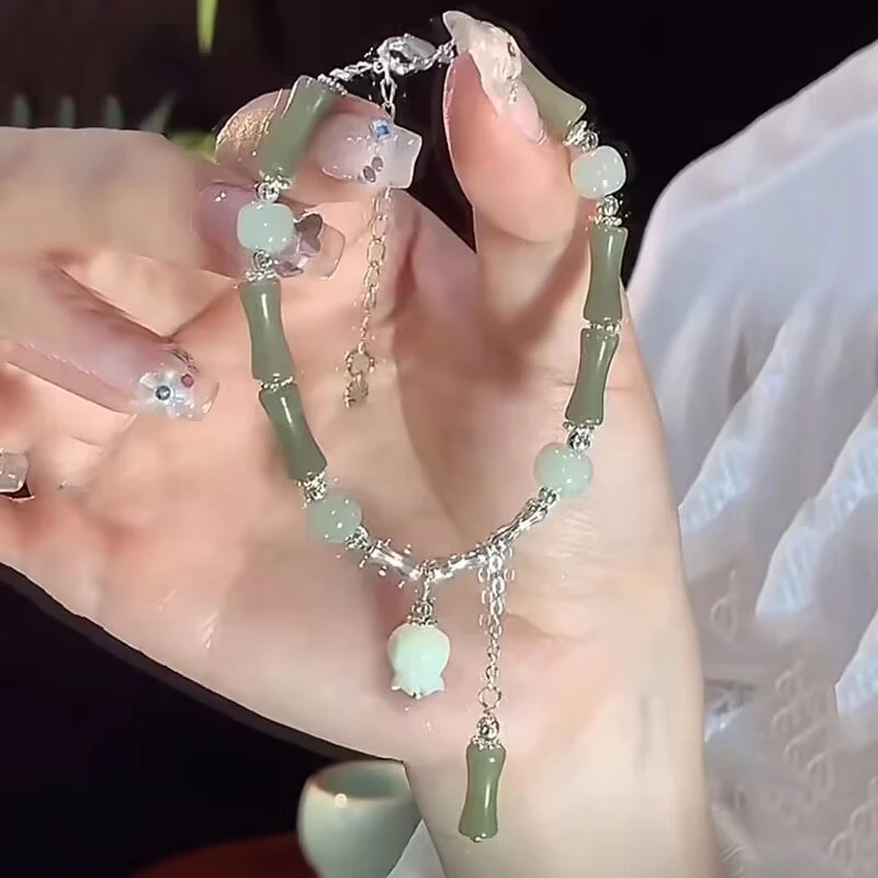 合金手链 新中式铃兰花竹节手链女ins小众设计新款中国宫廷风