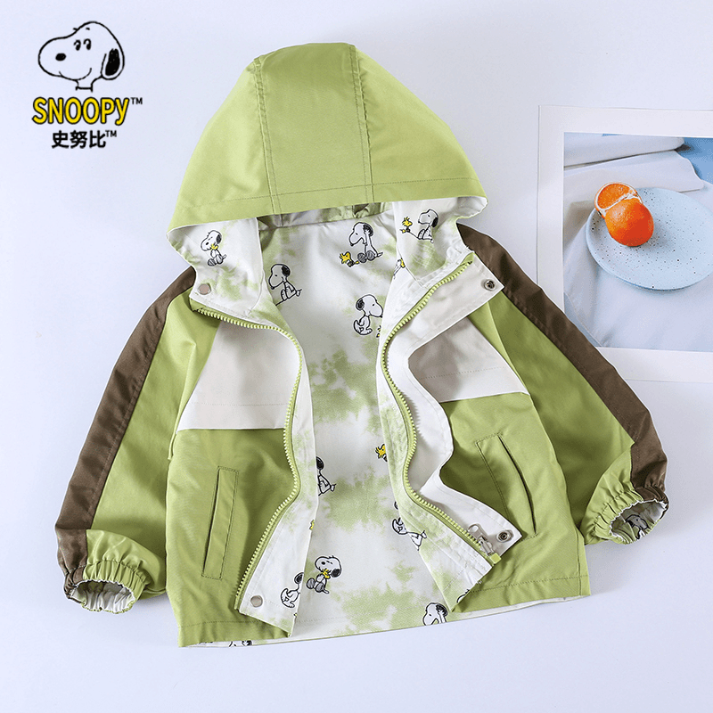Snoopy/史努比2024春秋新款男女童休闲户外两面穿时尚外套洋气