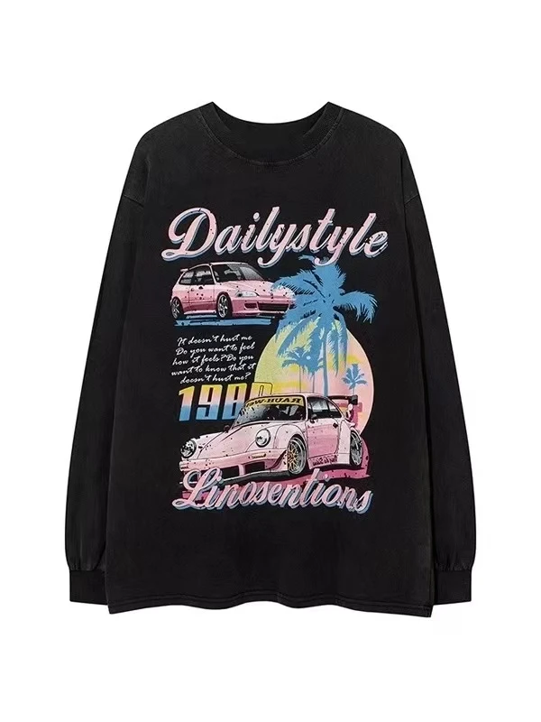 汽车不安小成潮牌服饰长T