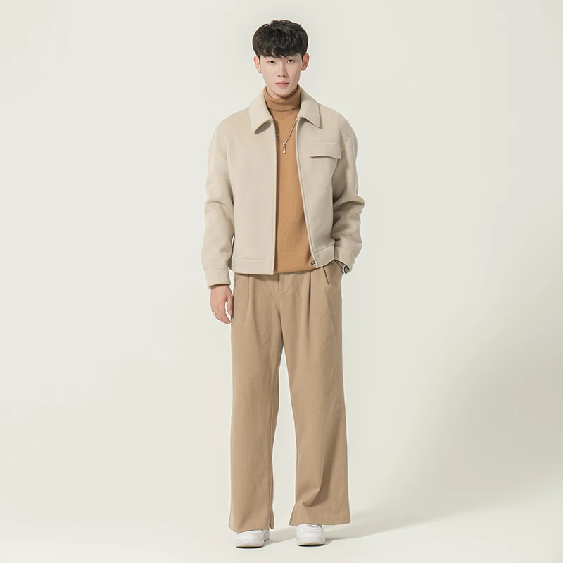 VAN VESTER2024秋冬男款双面简约潮流百搭呢短款外套上衣V24J310