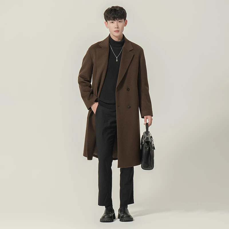 VANVESTER2025新款秋冬男士潮流韩版雅丹风大衣中长款外套VV8039