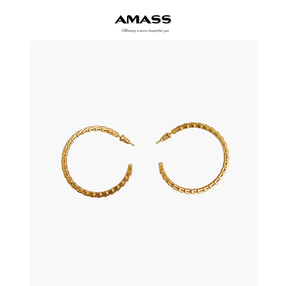 AMASS/阿玛施 合金合成锆石耳饰 新款百搭耳环配饰镀金5900482