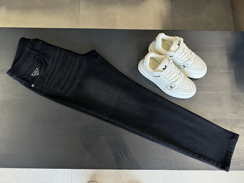 CNZ奢品-2024冬季新款休闲男士加绒牛仔裤-LU-7612