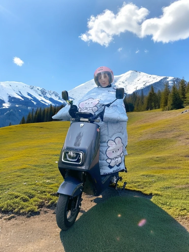 秋冬记忆布防水面料电动车挡风被加绒加厚防风防寒保暖上班送孩子