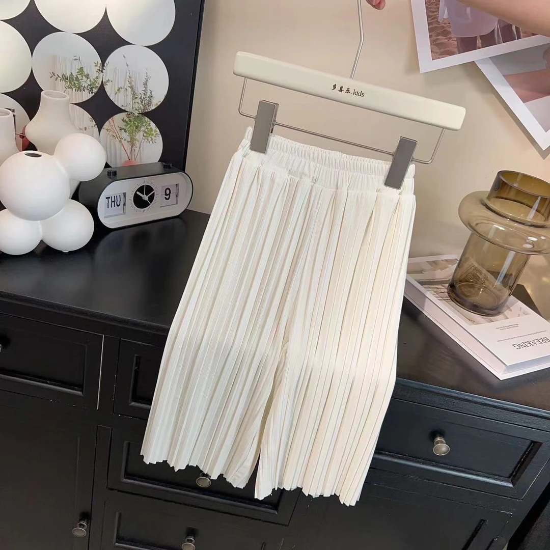 【现货】2025夏季新款女童个性韩版薄款清凉垂感冰冰裤9分裤0429