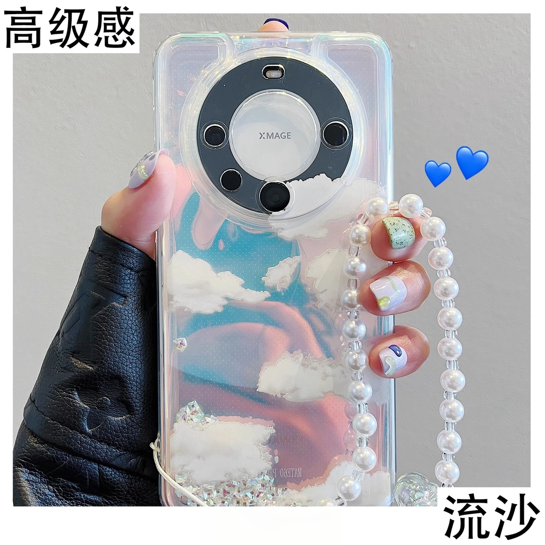 镭射云朵适用华为mate60pro+手机壳p60pro流沙mate40/50pro荣耀50