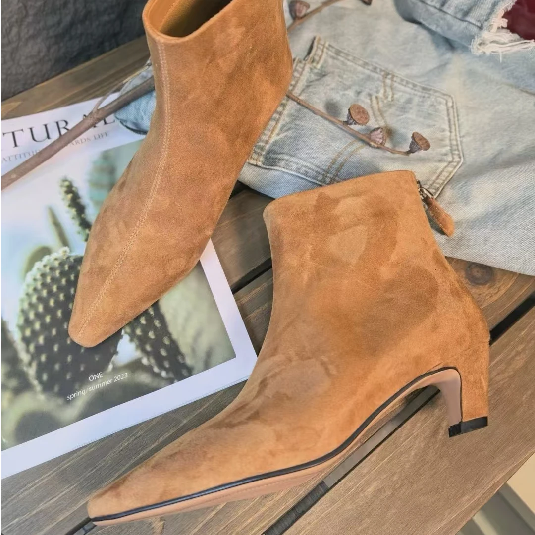 LI AJIGIRL/阿吉女·原创设计 纯色羊京小短靴#3880-1