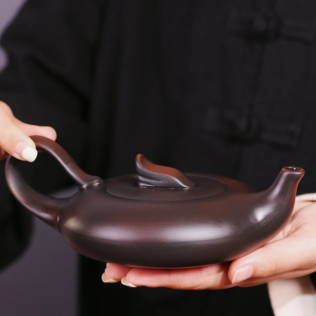 新款紫陶一帆风顺壶大容量家用中式全纯手工泡茶壶大号紫砂壶S