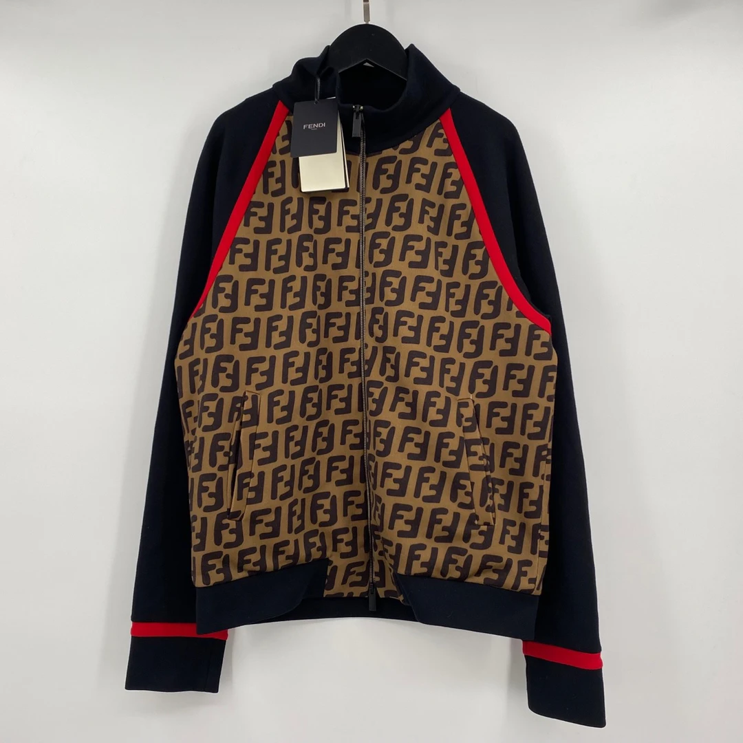 全新未使用 FENDI/芬迪 Fendi 满印拼接夹克 s码 叶子-817
