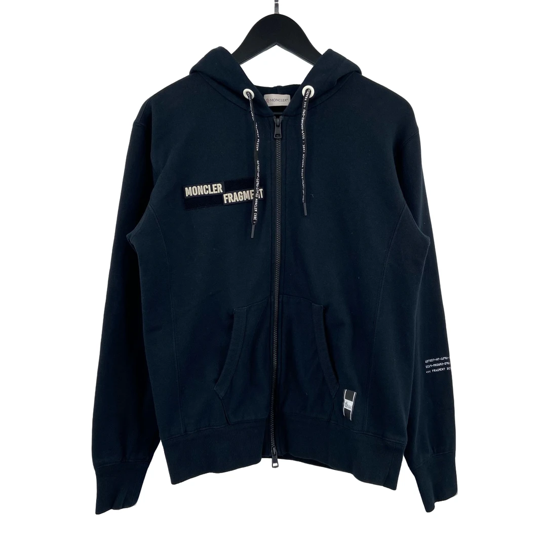 95新 MONCLER X藤原浩联名魔术贴字母拉链帽衫 S 叶子-1802