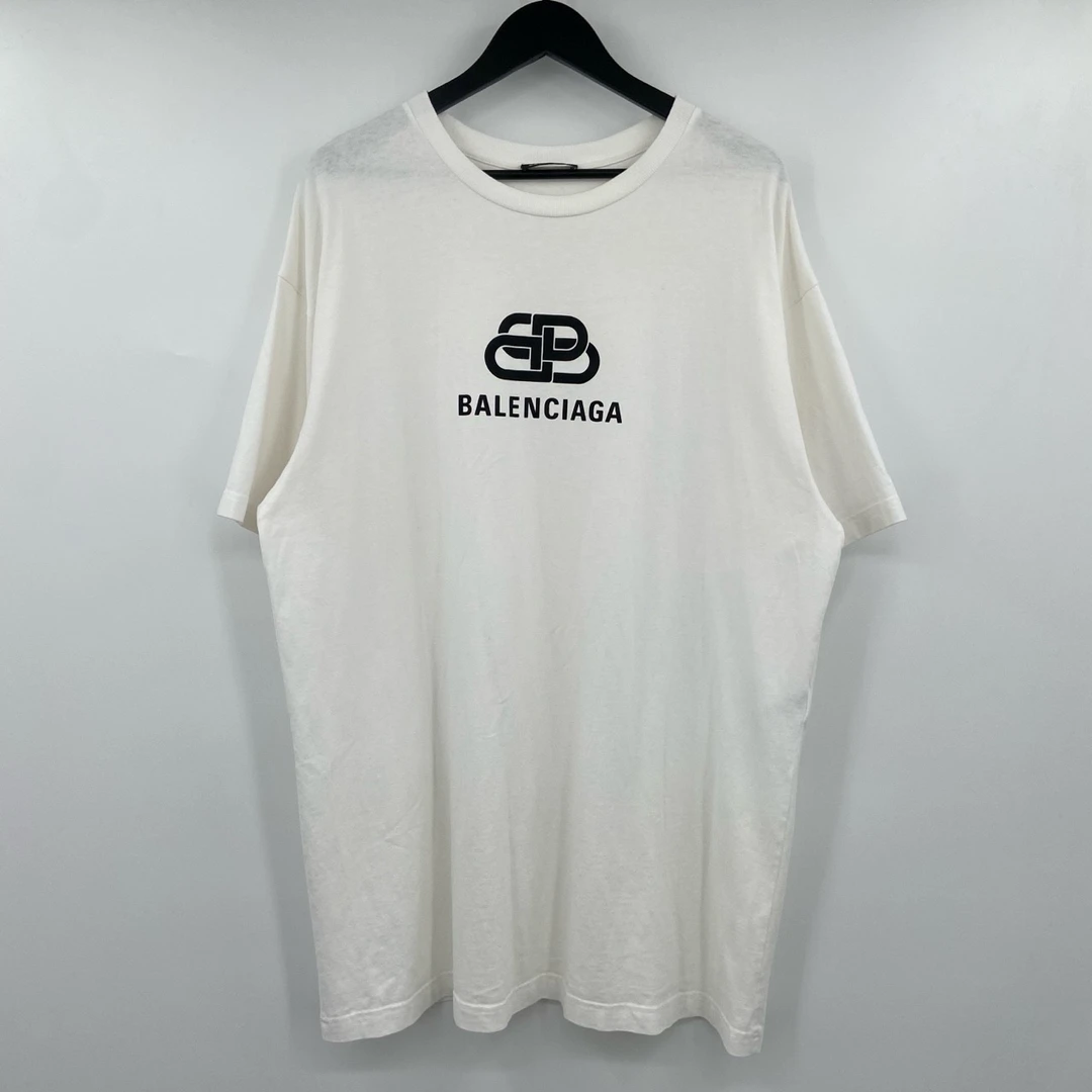 95新 Balenciaga/巴黎世家 Balenciaga 白色锁扣短袖 XS 叶子-230