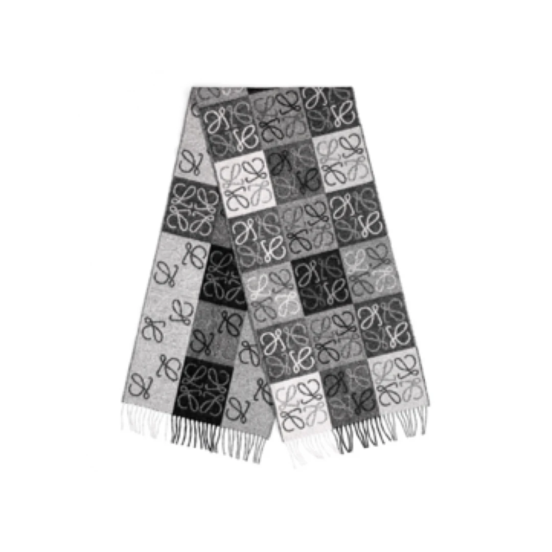 全新未使用 LOEWE/罗意威 LOEWE 罗意威拼色羊绒围巾 全新未使用