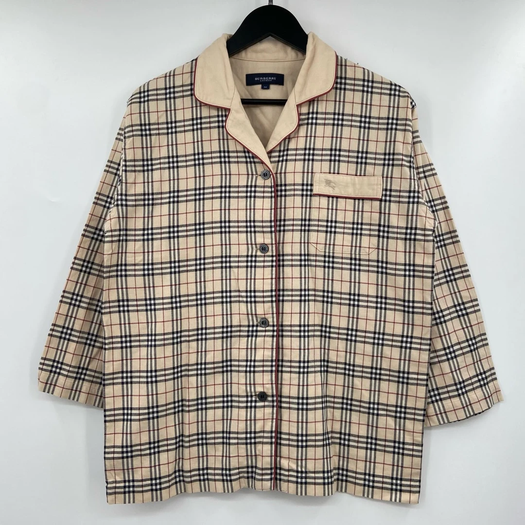 95新 BURBERRY/博柏利 战马刺绣口袋格纹长袖衬衫