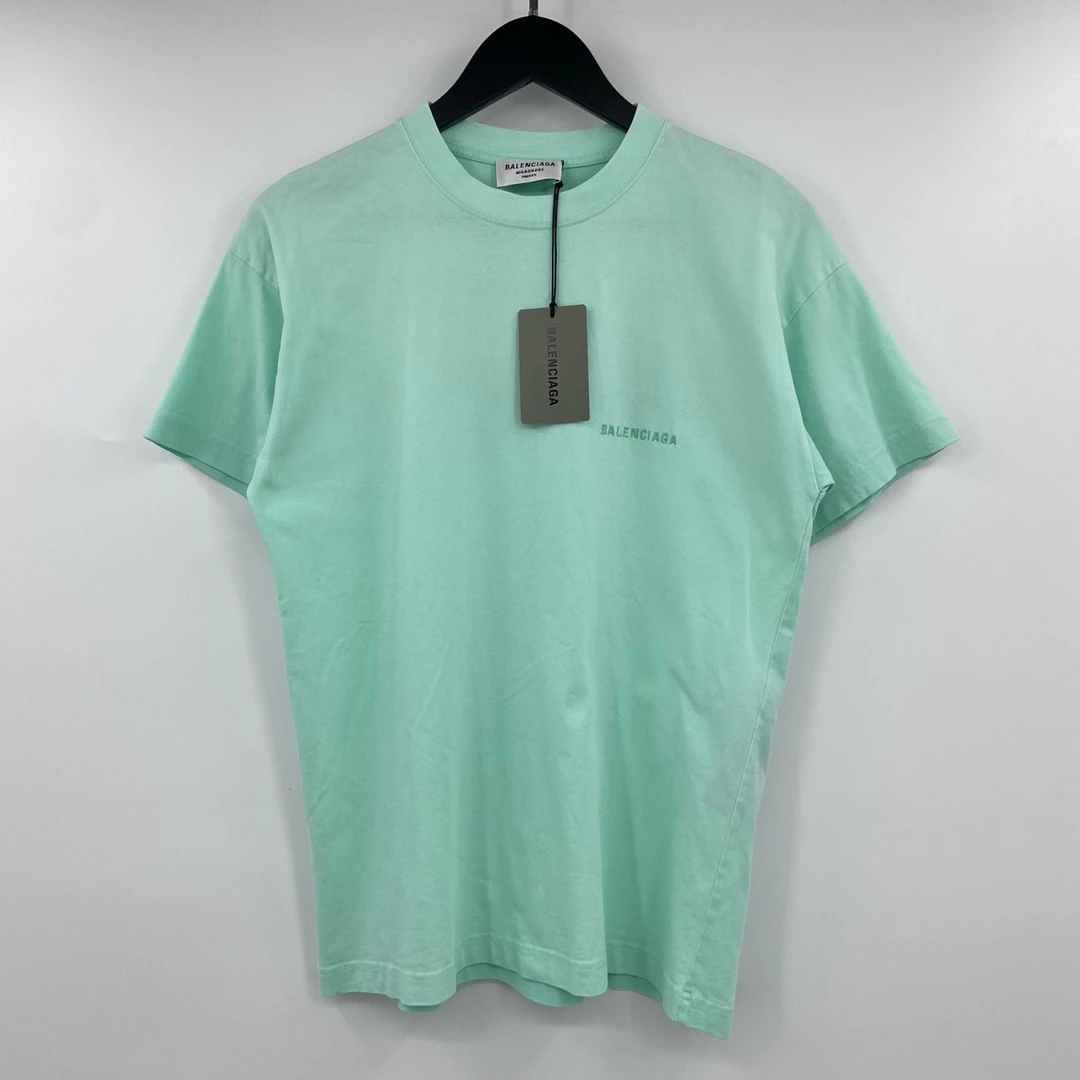 全新未使用 Balenciaga/巴黎世家 薄荷绿前后logo短袖-叶子757