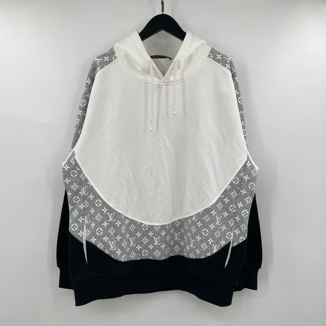 99新 LouisVuitton/路易威登 拼色老花圆周帽衫