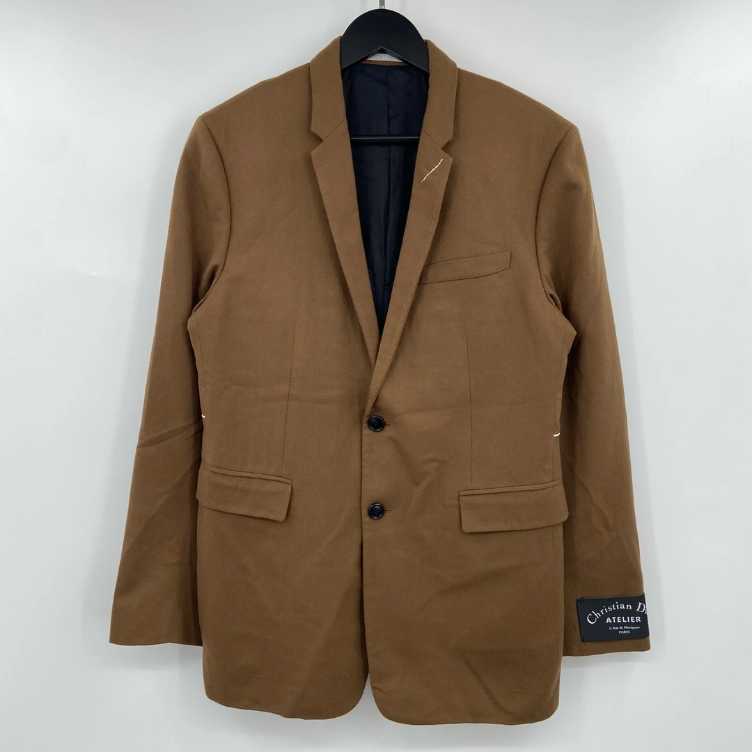 全新未使用 DIOR/迪奥 卡其色手臂标语西服套装 叶子-1016