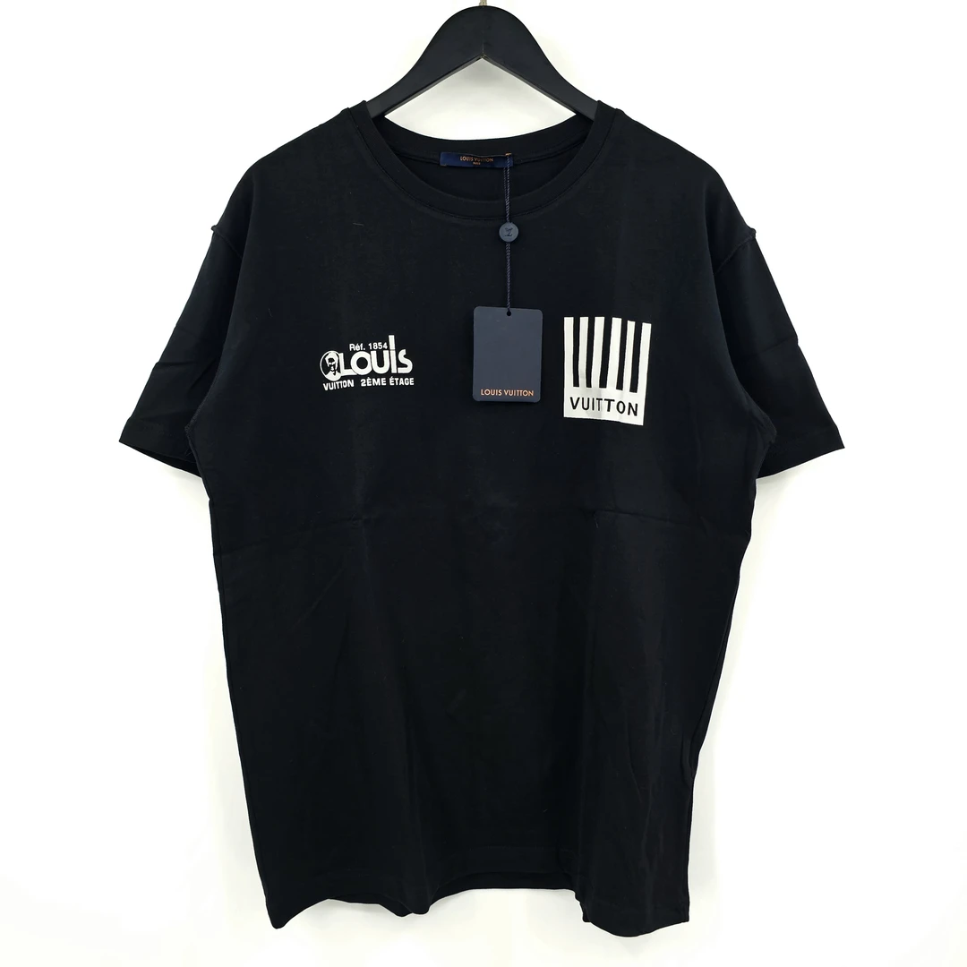 全新未使用 LouisVuitton/路易威登 老花钢琴短袖-麦兜