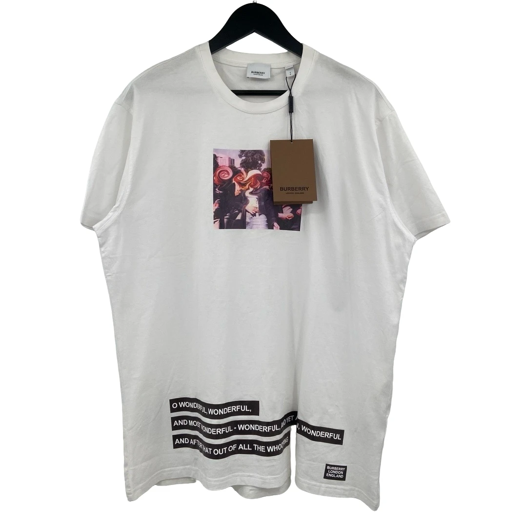 全新未使用 BURBERRY/博柏利 达芬奇模糊人像短袖 S 叶子-1664