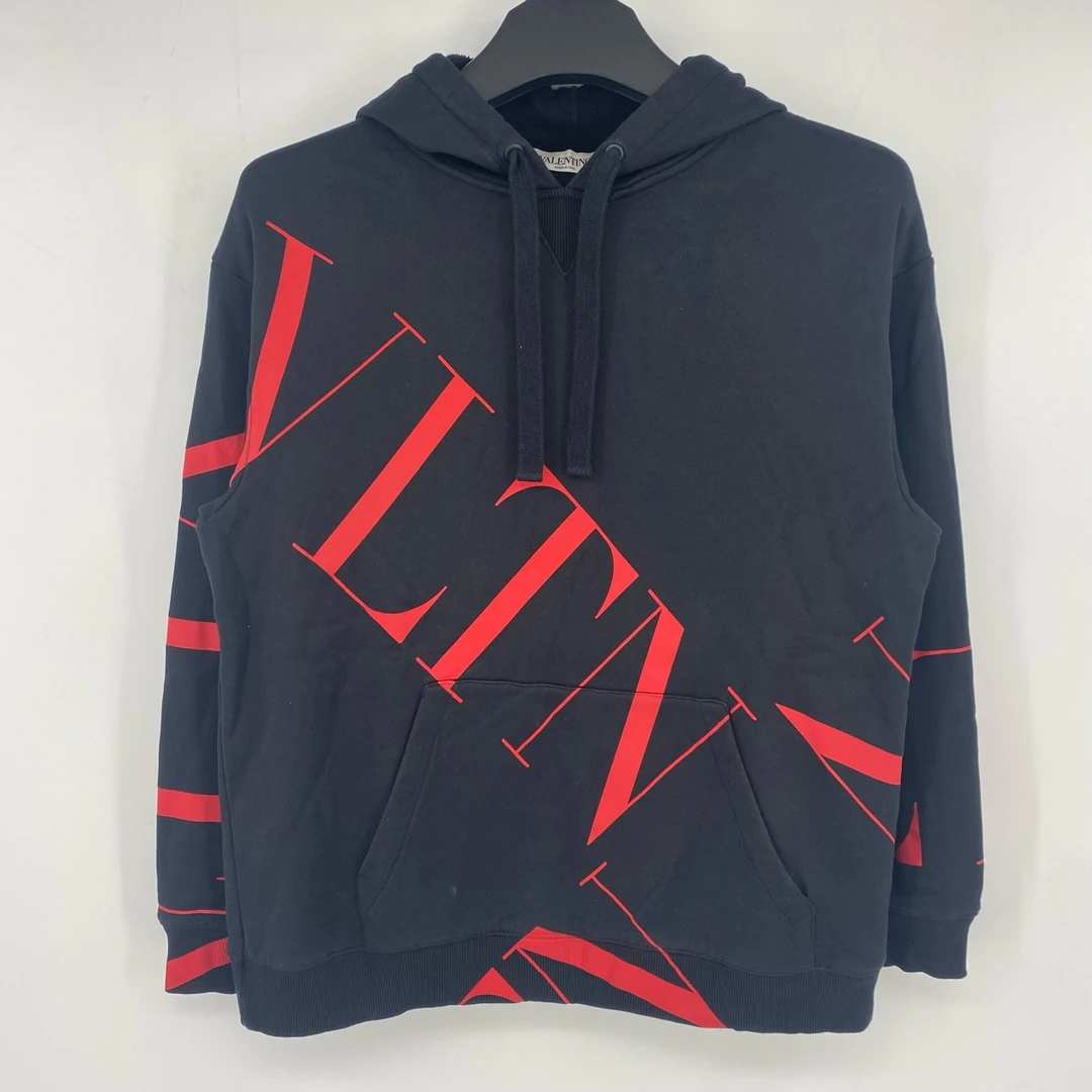 95新 Valentino/华伦天奴 胸前斜字母LOGO帽衫 XS P2405070004